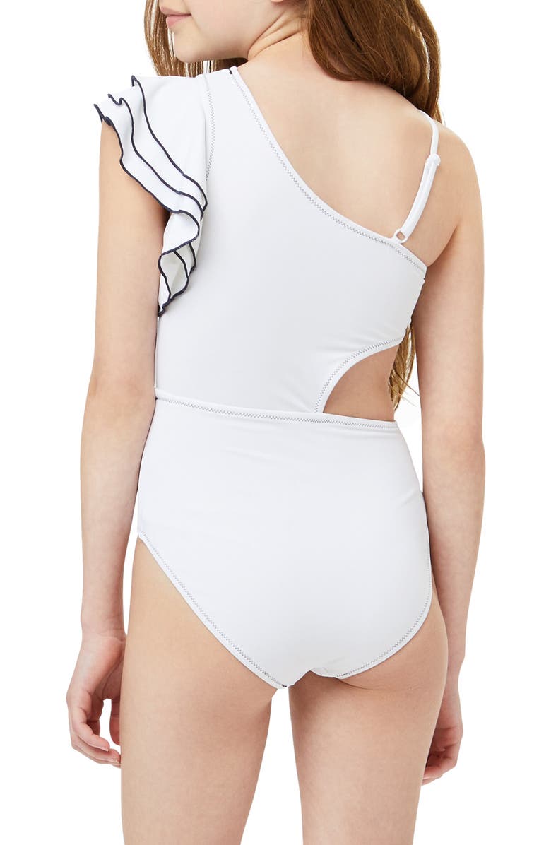 Habitual Girl Habitual Ruffle One-Shoulder Swimsuit, Alternate, color, 