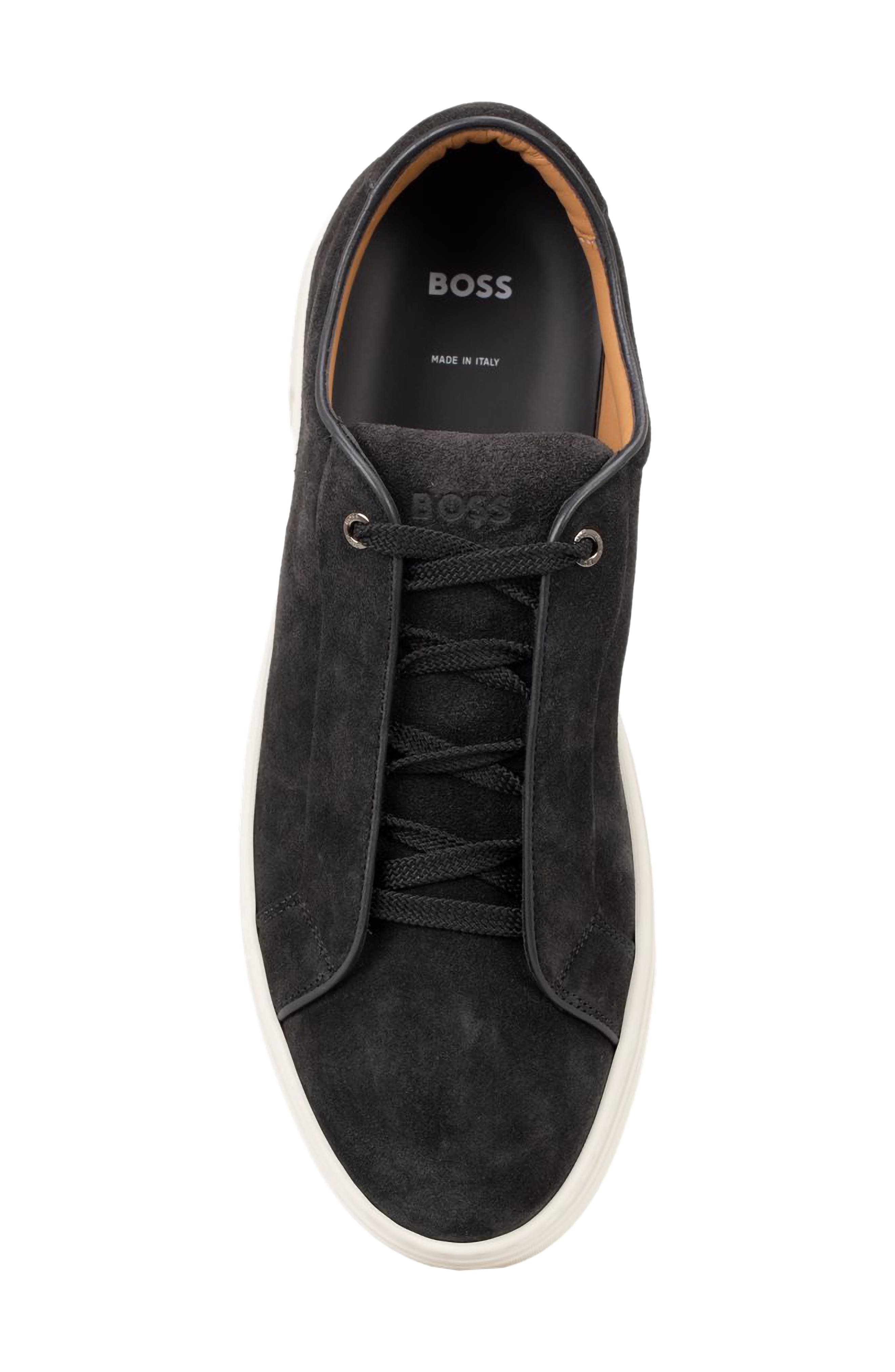 BOSS Gary Suede Sneaker, Alternate, color, Dark Grey