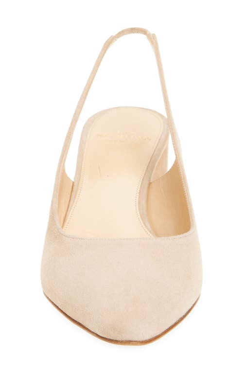 Ann Mashburn Block Heel Slingback Pump In Camel Suede