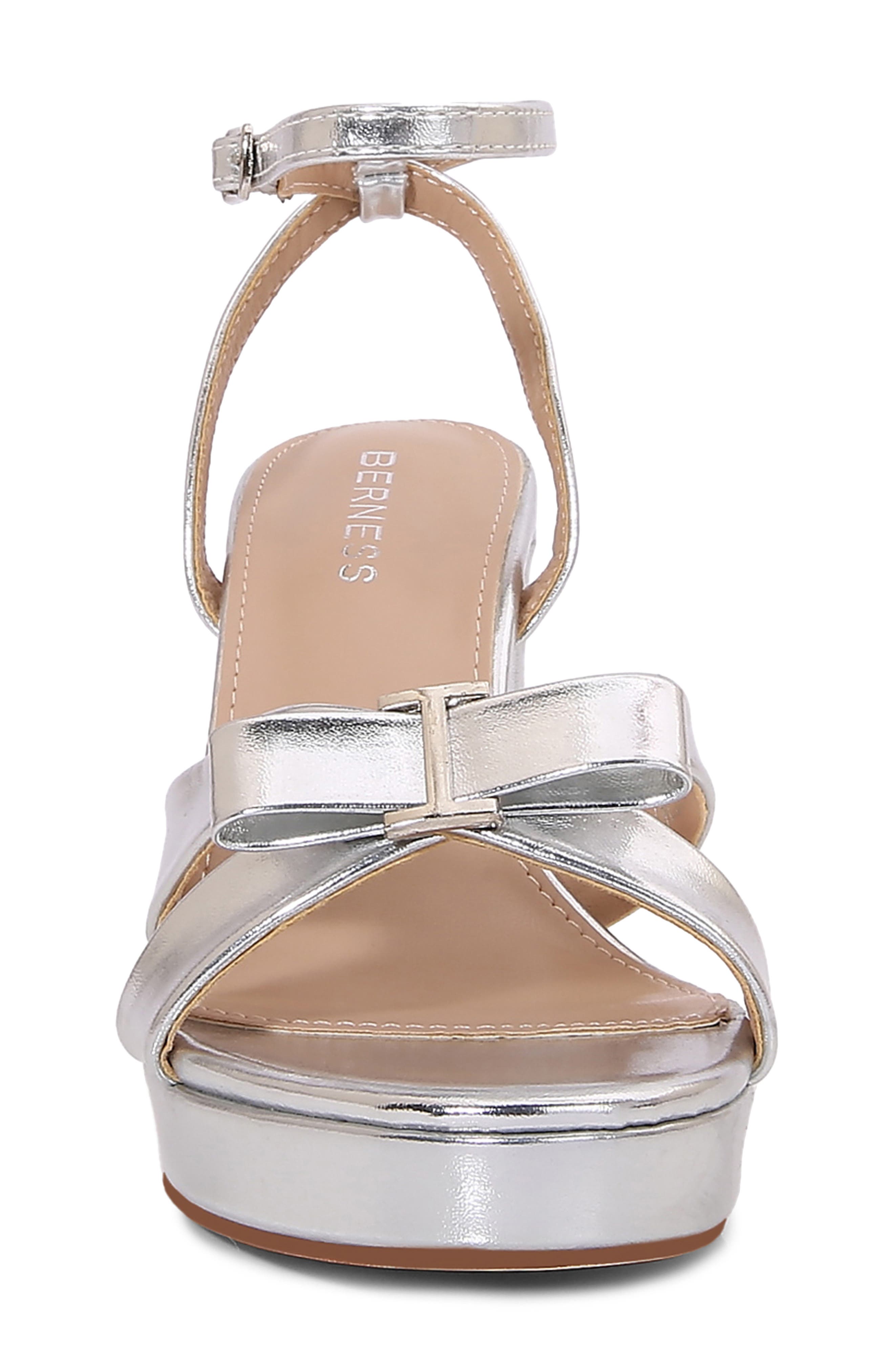 Franceen Bow Platform Sandal, Alternate, color, SILVER