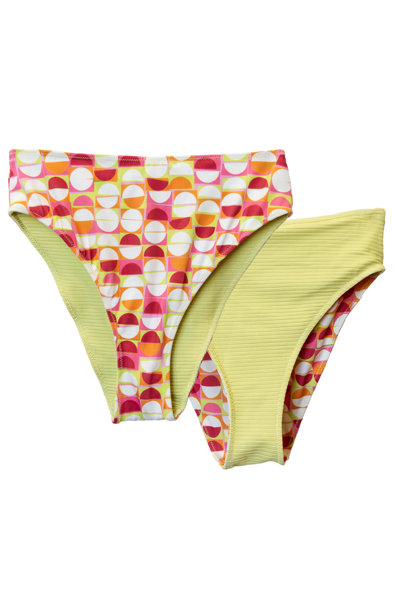 Reversible High Leg Swim Bottom, Alternate, color, Citrus