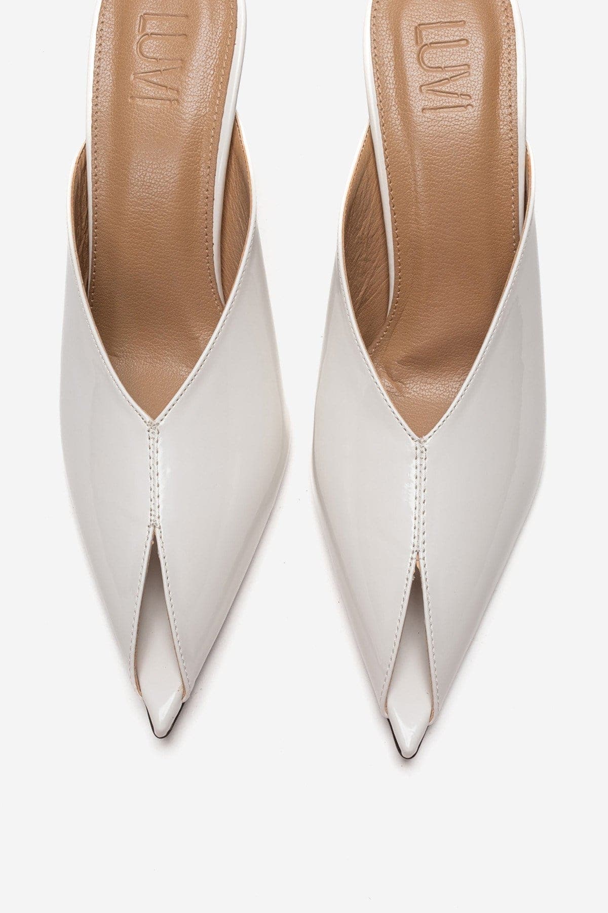 Mirena Stiletto Mule, Alternate, color, White