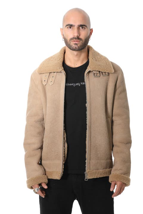 Rupert Suede Shearling Aviator Jacket