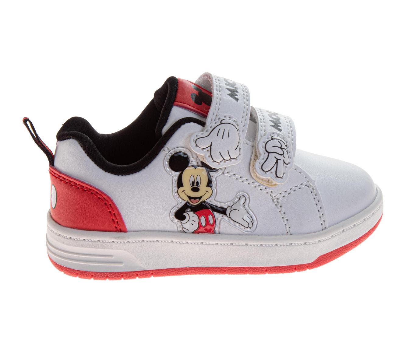 Disney Mickey Mouse Sneakers Boys' Comfortable Stylish, Alternate, color, White Red