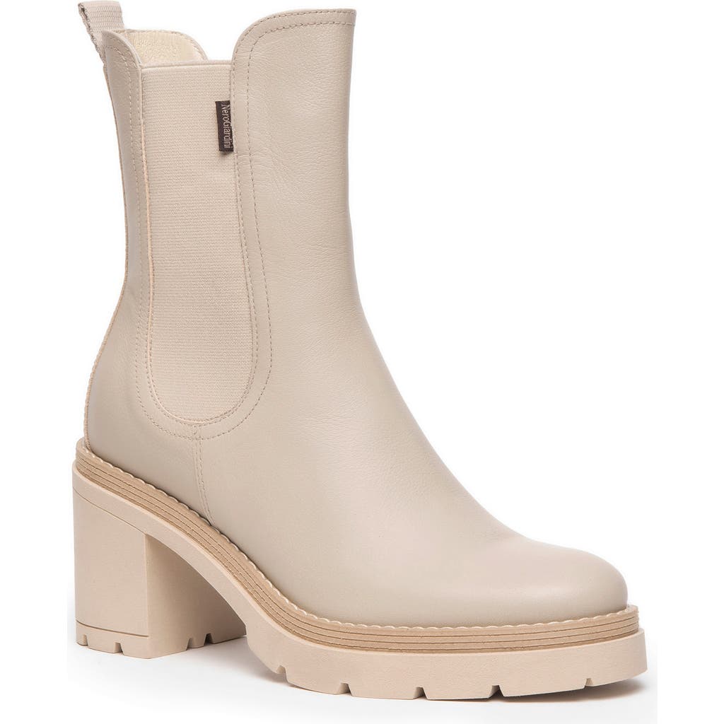 Nerogiardini Calfskin Chelsea Ankle Boots In Sand