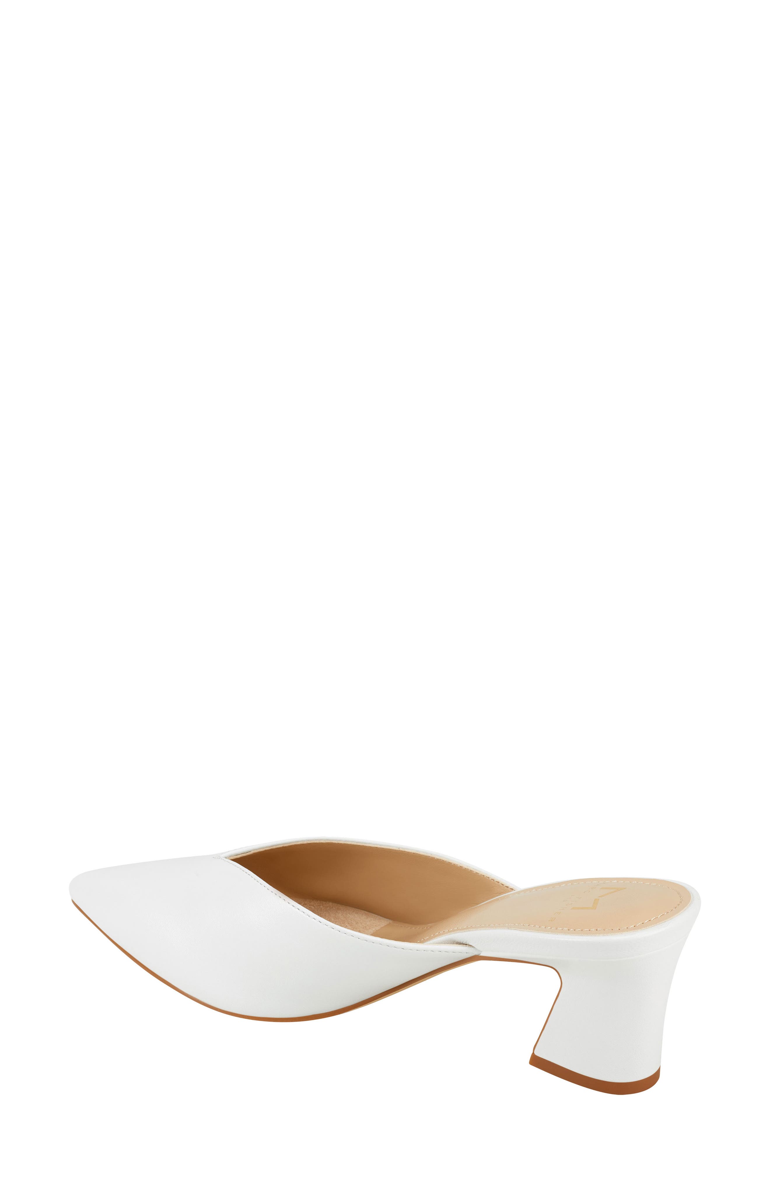 Bancy Pointed Toe Mule, Alternate, color, WHITE LEATHER