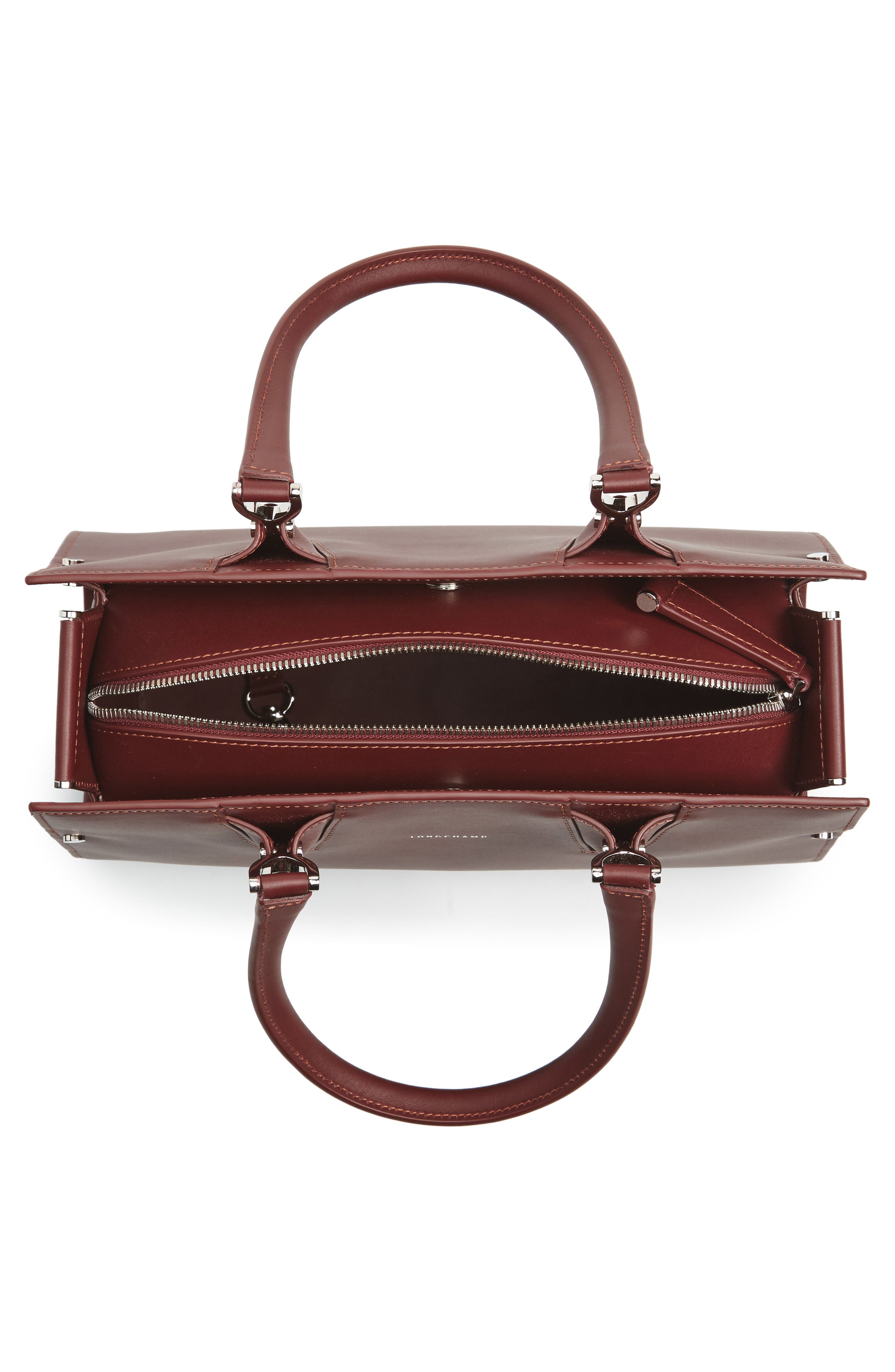 Longchamp Paris Premier Leather Satchel, Alternate, color, Red Lacqur