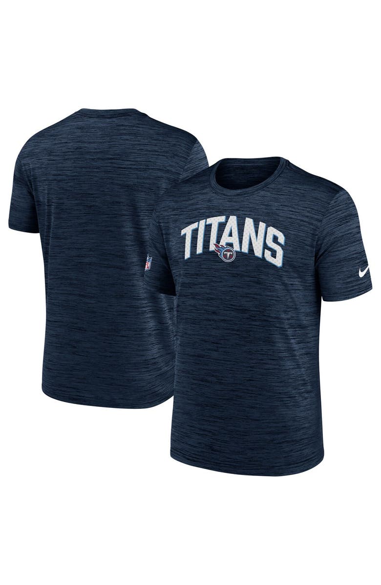 Nike Men's Nike Navy Tennessee Titans Sideline Velocity Athletic Stack Performance T-Shirt, Alternate, color, 