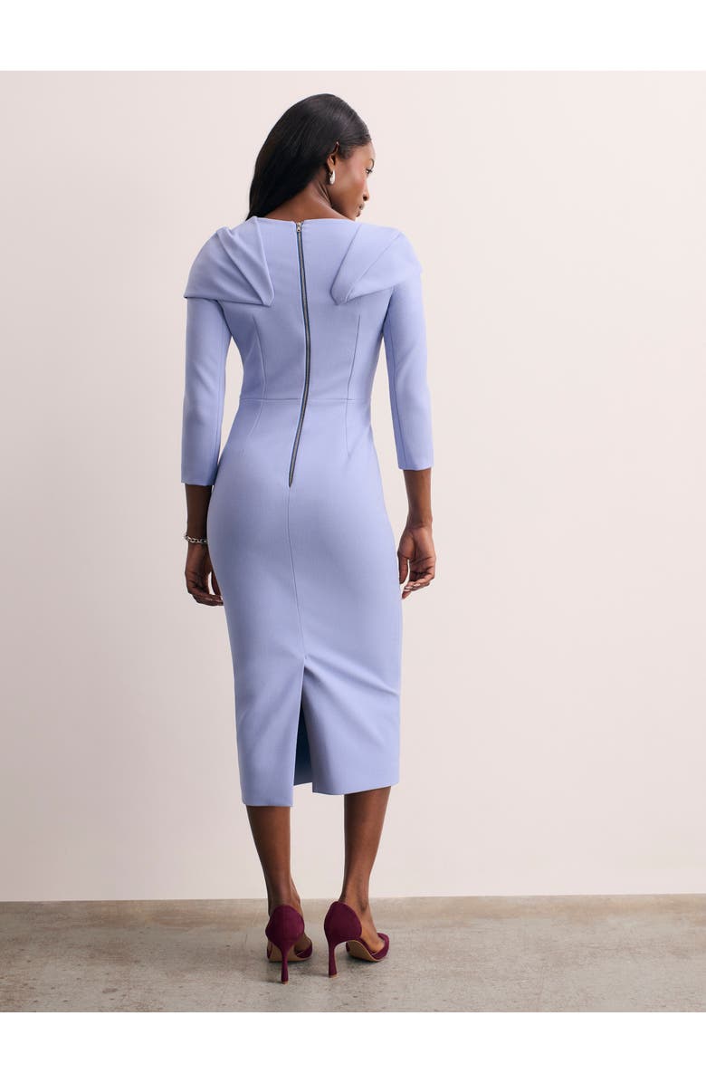 The Fold Iona Sculpt Crepe Dress, Alternate, color, Blue
