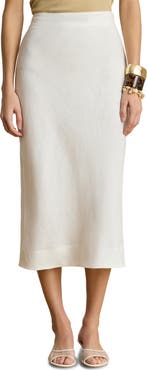 Lauren Ralph Lauren Linen Midi Pencil Skirt
