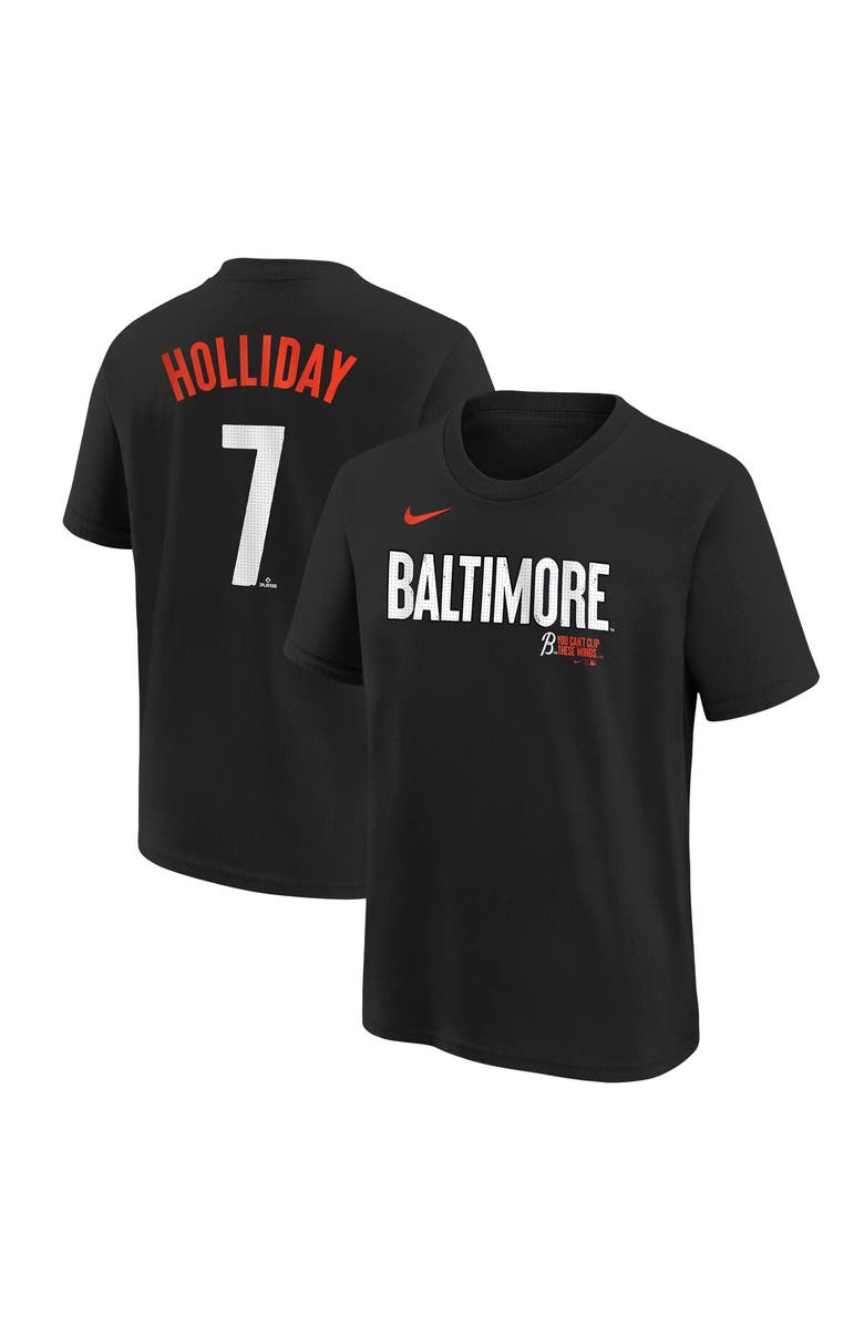 Nike Youth Nike Jackson Holliday Black Baltimore Orioles City Connect Player Name & Number T-Shirt, Main, color, 