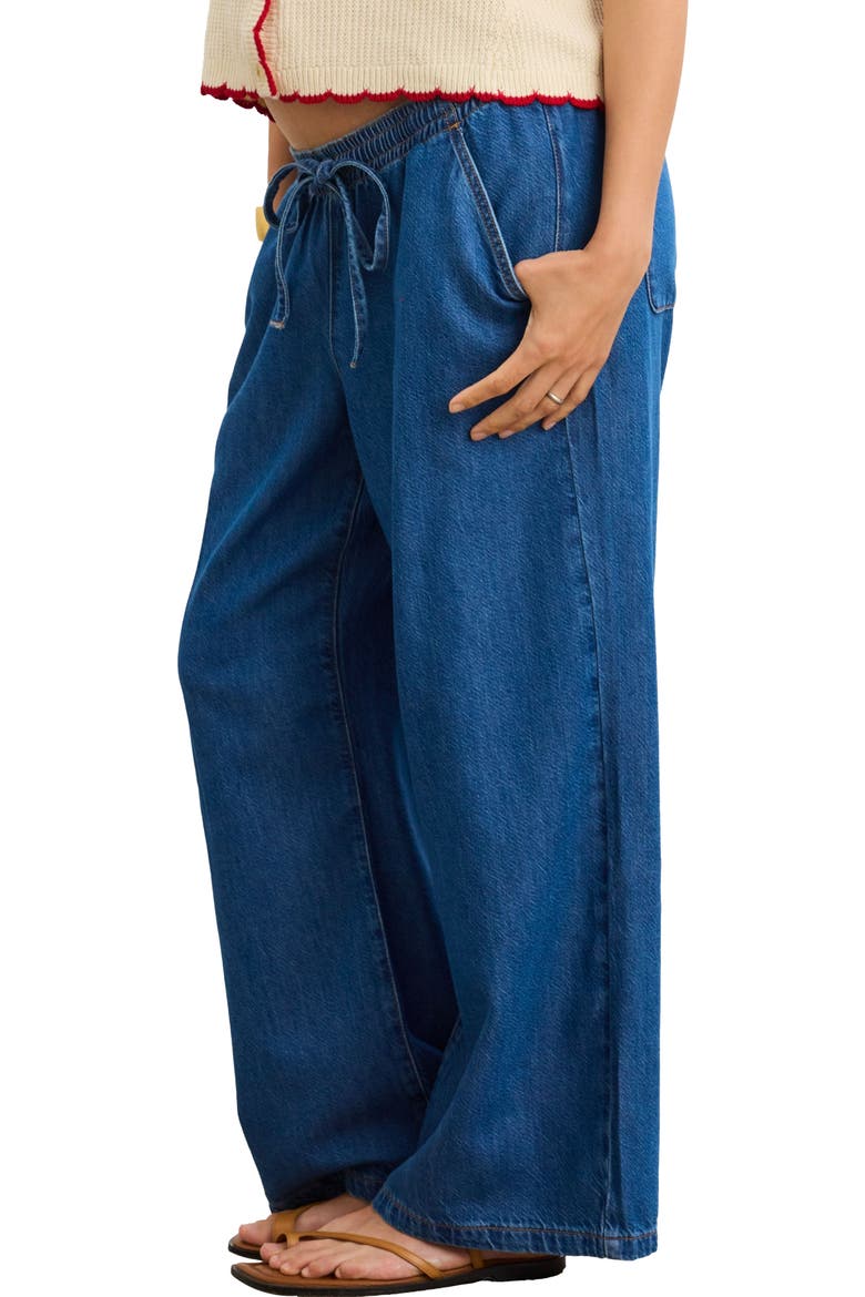 The Drapey Denim Wide Leg Pant, Alternate, color, True Indigo