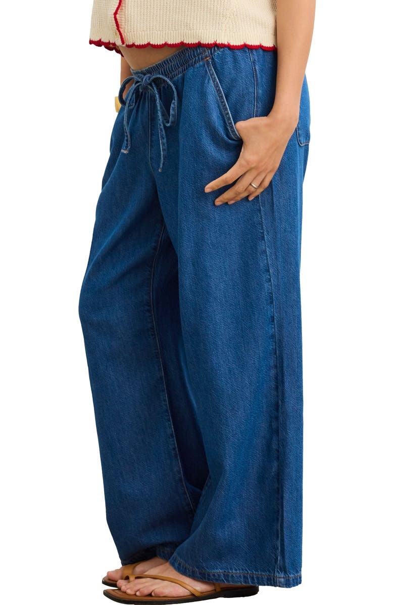 HATCH The Drapey Denim Wide Leg Pant, Alternate, color, True Indigo