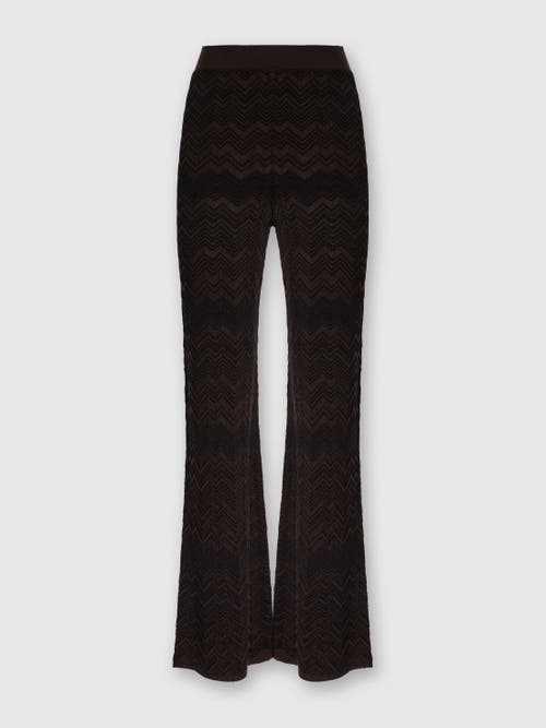 Missoni Chevron Pattern Flared Trousers With Elastic Waistband In Black