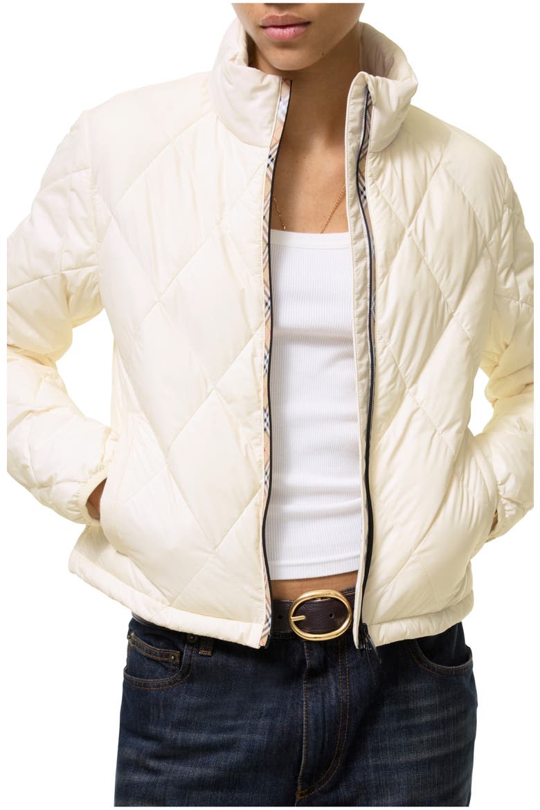 Packable Quilted Nylon Bramford Jacket, Main, color, Tundra white