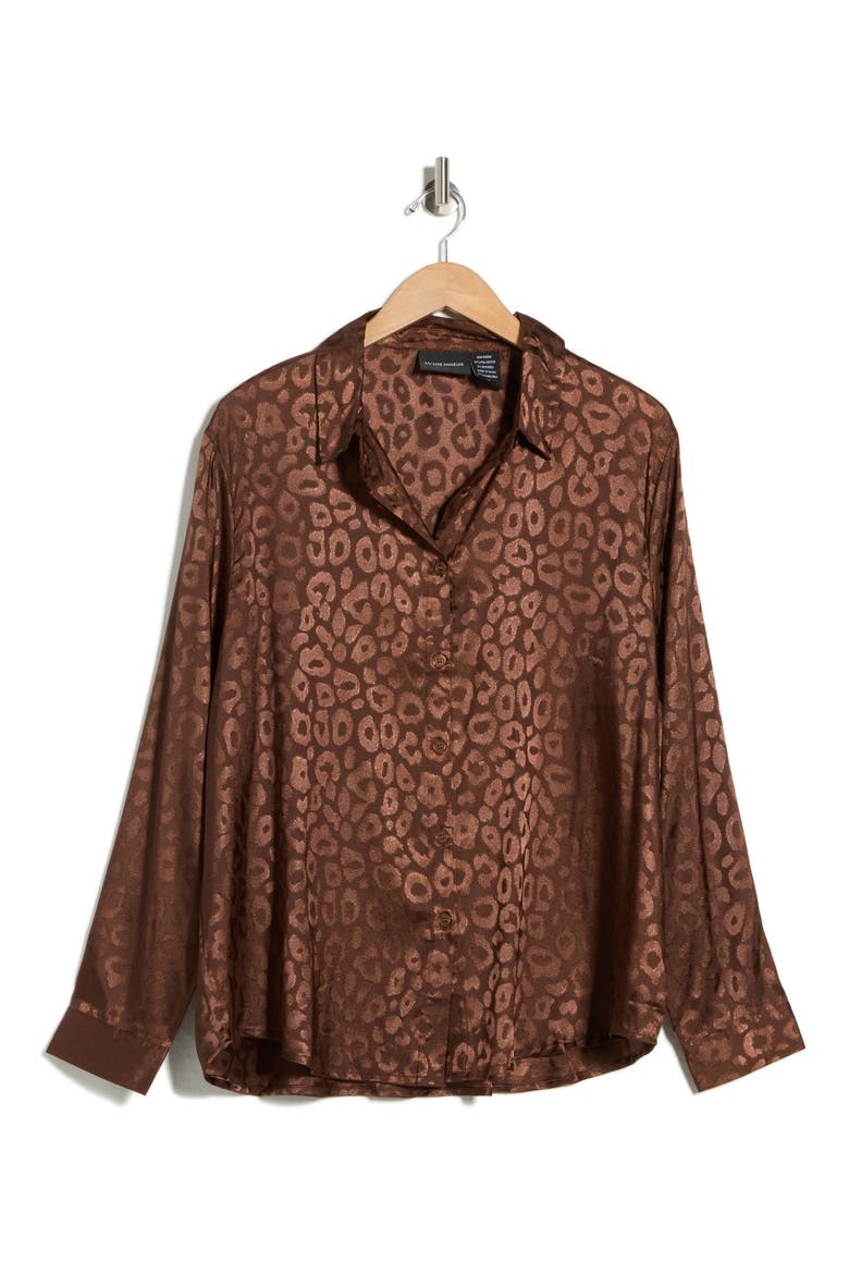 Long Sleeve Button-Up Shirt, Alternate, color, CHOCOLATE