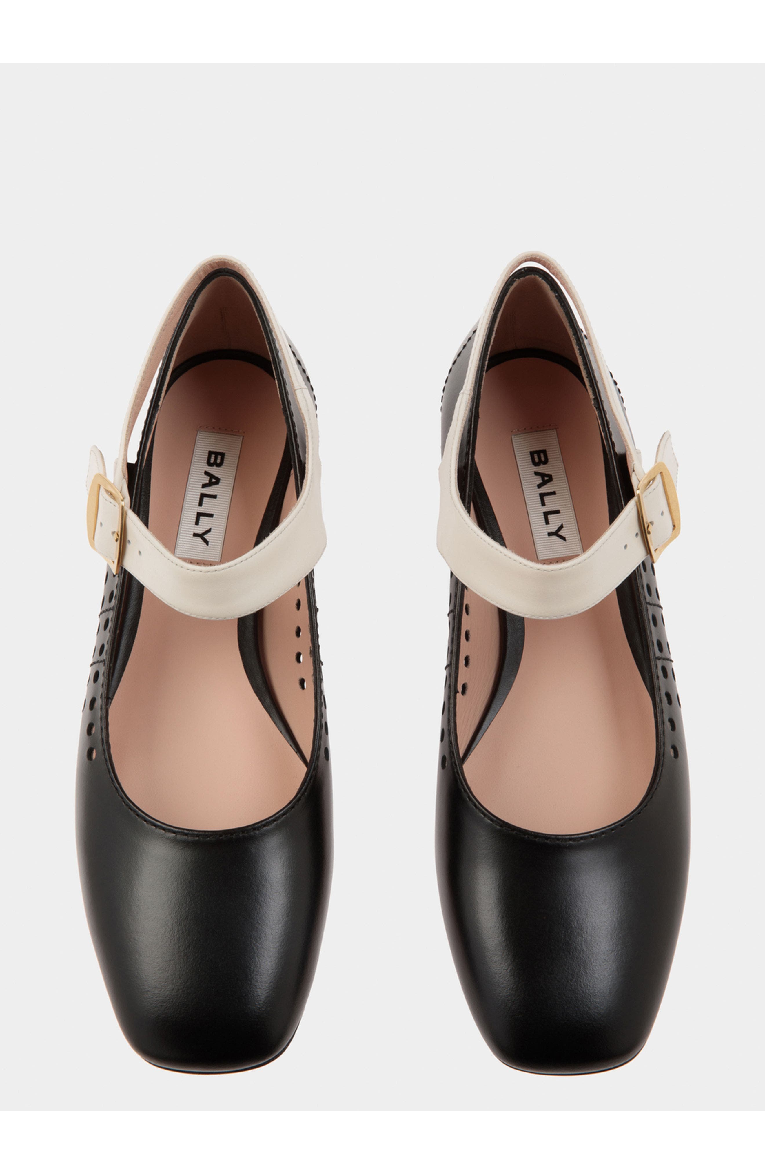 Bally rina Flat in Leather with Goat Leather Lining, Alternate, color, 
