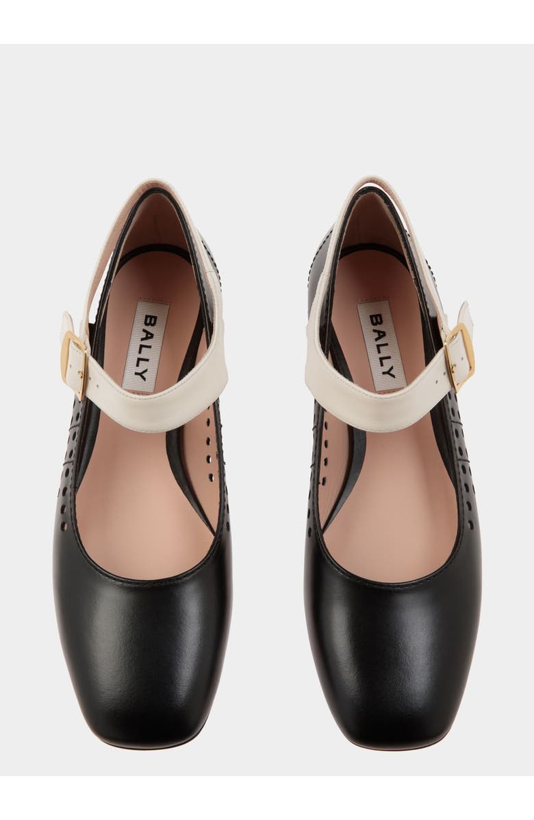 Bally rina Flat in Leather with Goat Leather Lining, Alternate, color,
