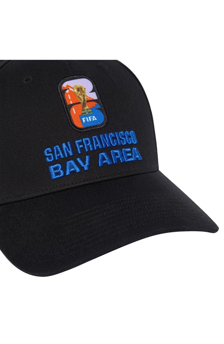 adidas FIFA World Cup 2026<sup>™</sup> San Francisco Bay Area Adjustable Twill Ball Cap, Alternate, color, Black/ White