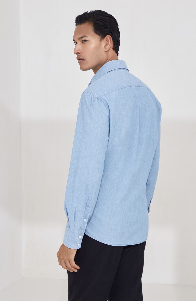 Brunello Cucinelli Chambray shirt, Alternate, color, Medium Denim