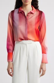 KOBI HALPERIN Printed Silk Blend Button-Up Shirt