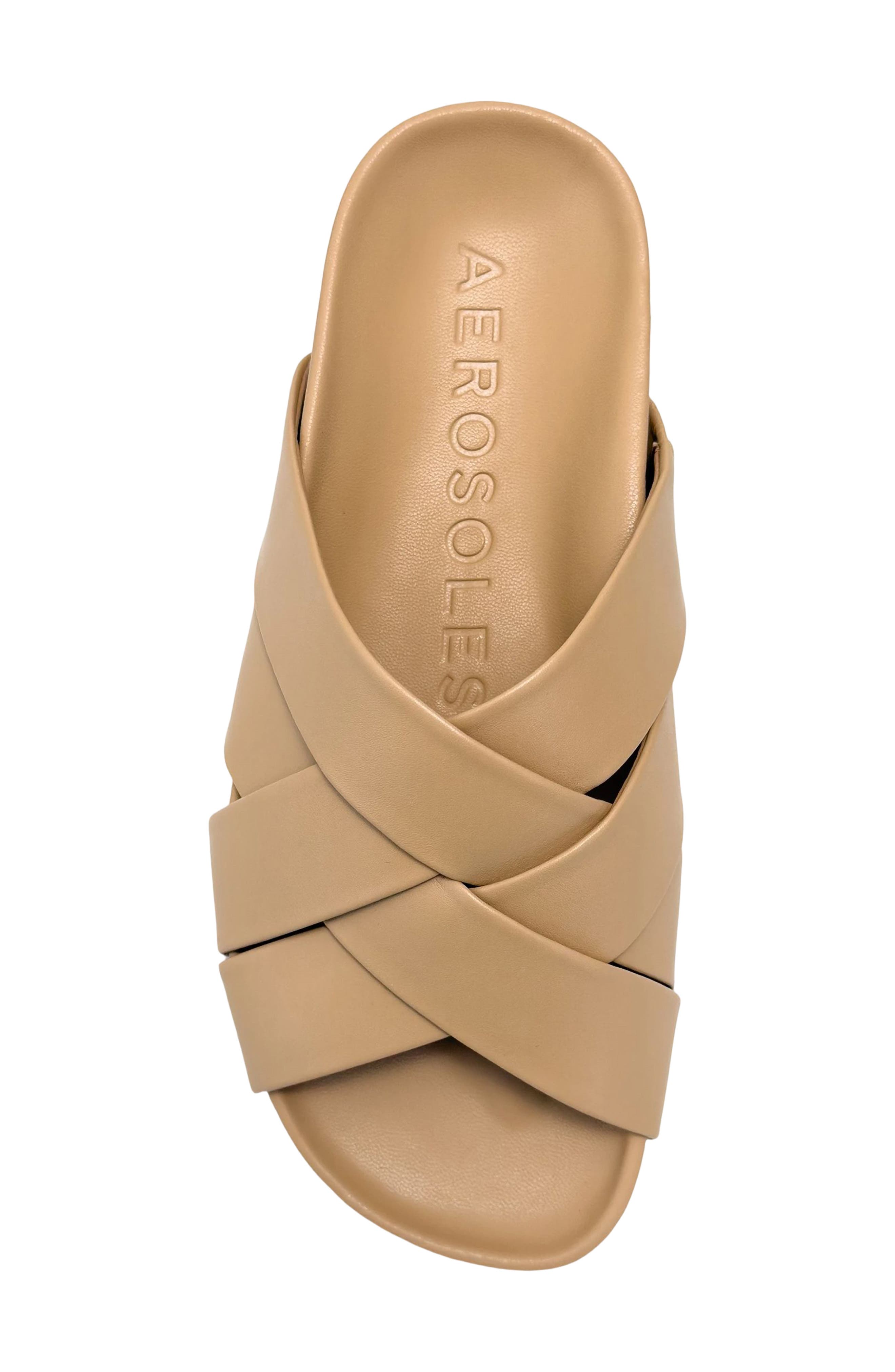 Lecco Woven Slide Sandal, Alternate, color, BEIGE BISQUE FX NAPPA