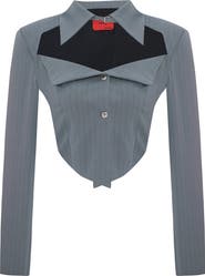 PCFG Woven Striped Shirt With Metal Button