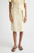 OSSOU Glen Coated Cotton Cargo Skirt