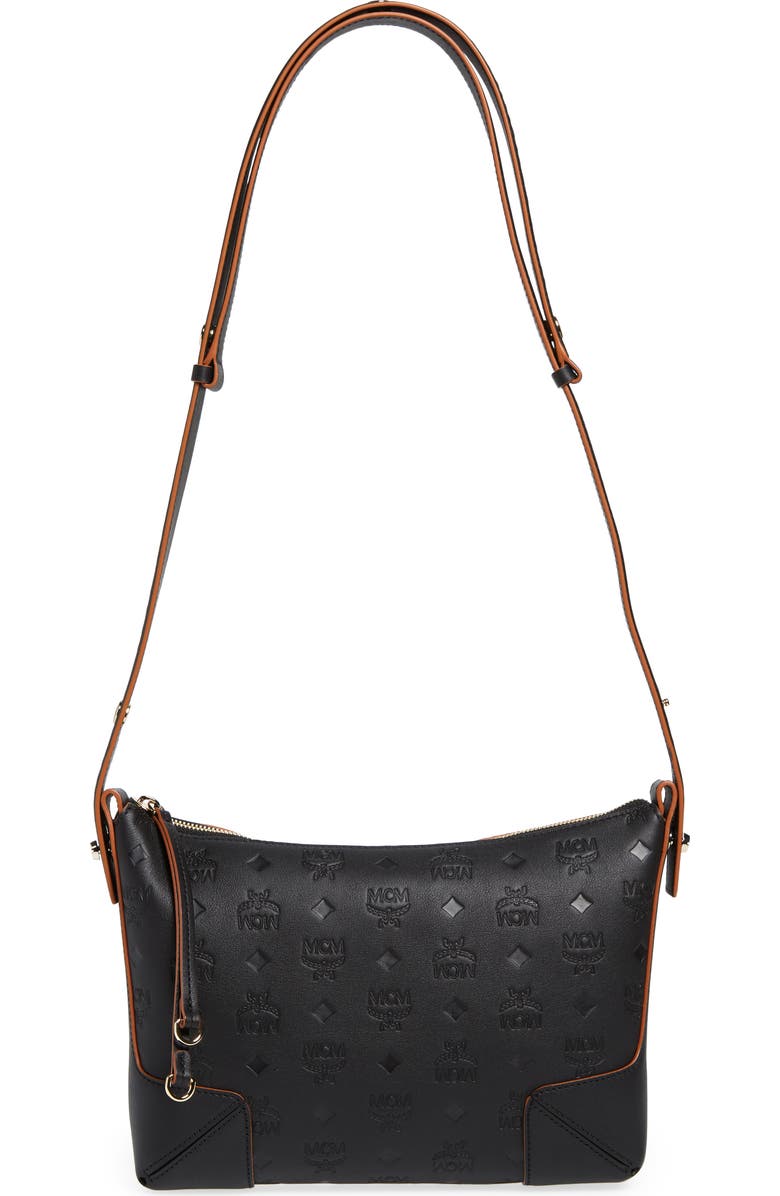 MCM Medium Klara Visetos Leather Shoulder Bag, Main, color,