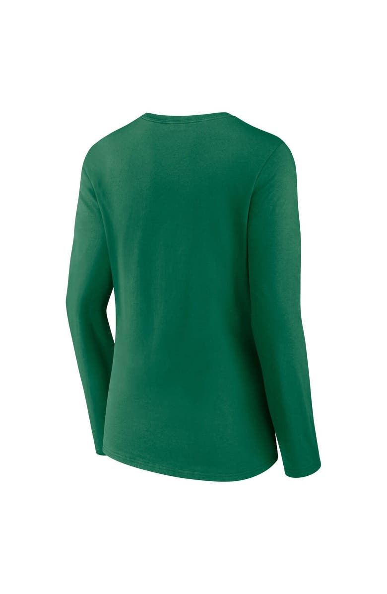 FANATICS Women's Fanatics Kelly Green Philadelphia Eagles Super Bowl LIX Champions Retro Logo Long Sleeve V-Neck T-Shirt, Alternate, color, Kelly Green