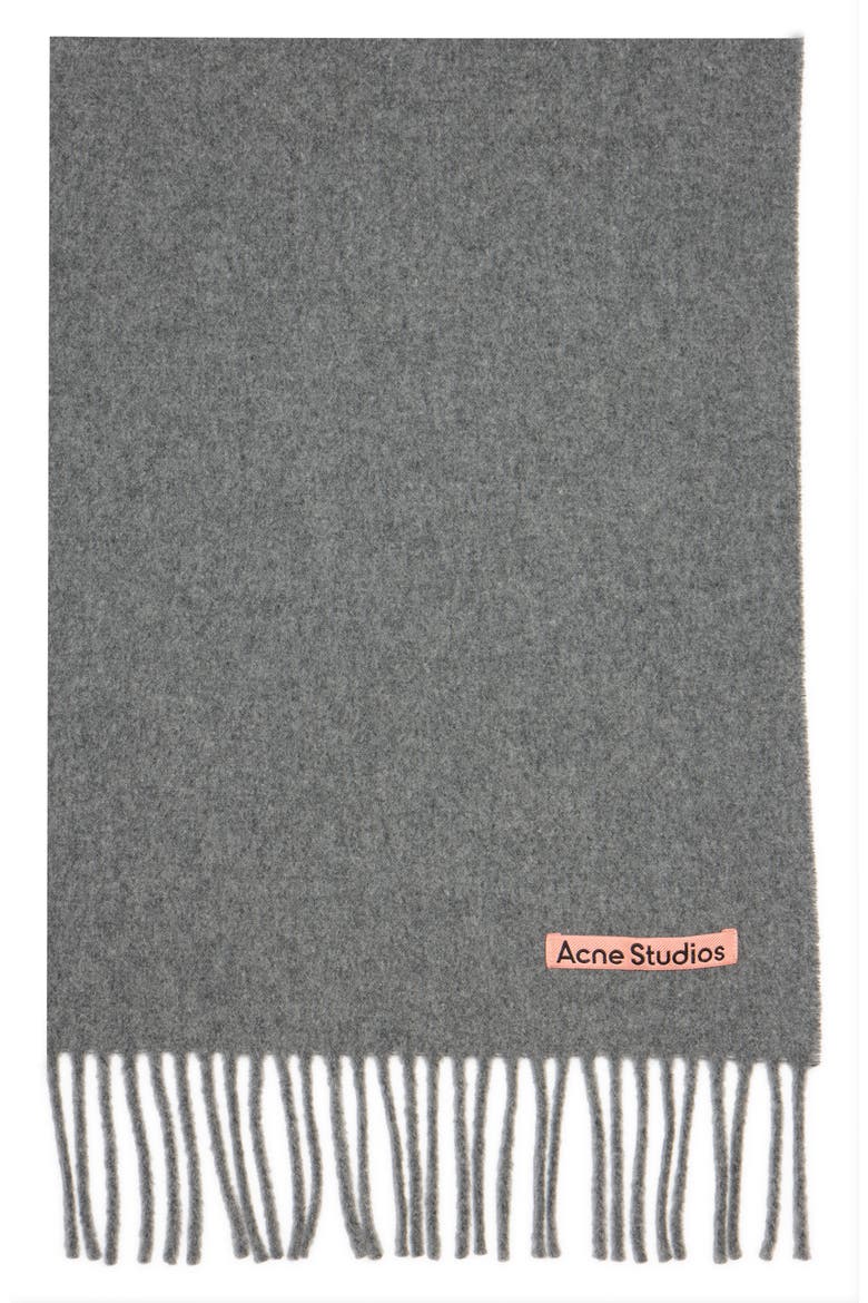 Fringe Wool Scarf, Alternate, color, GREY MELANGE