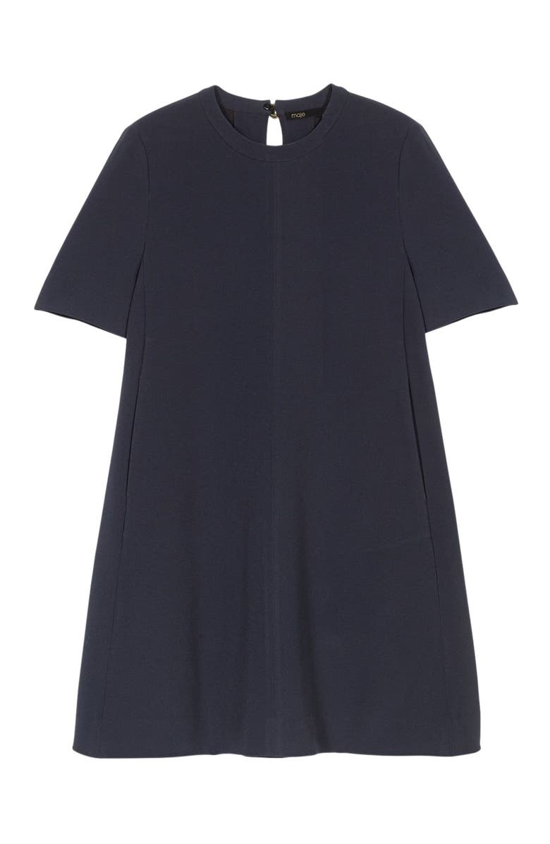 maje Heavy crepe trapeze dress, Alternate, color, Navy