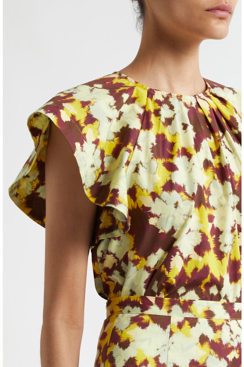 Rumi Print Flutter Sleeve Top, Alternate, color, ACACIA