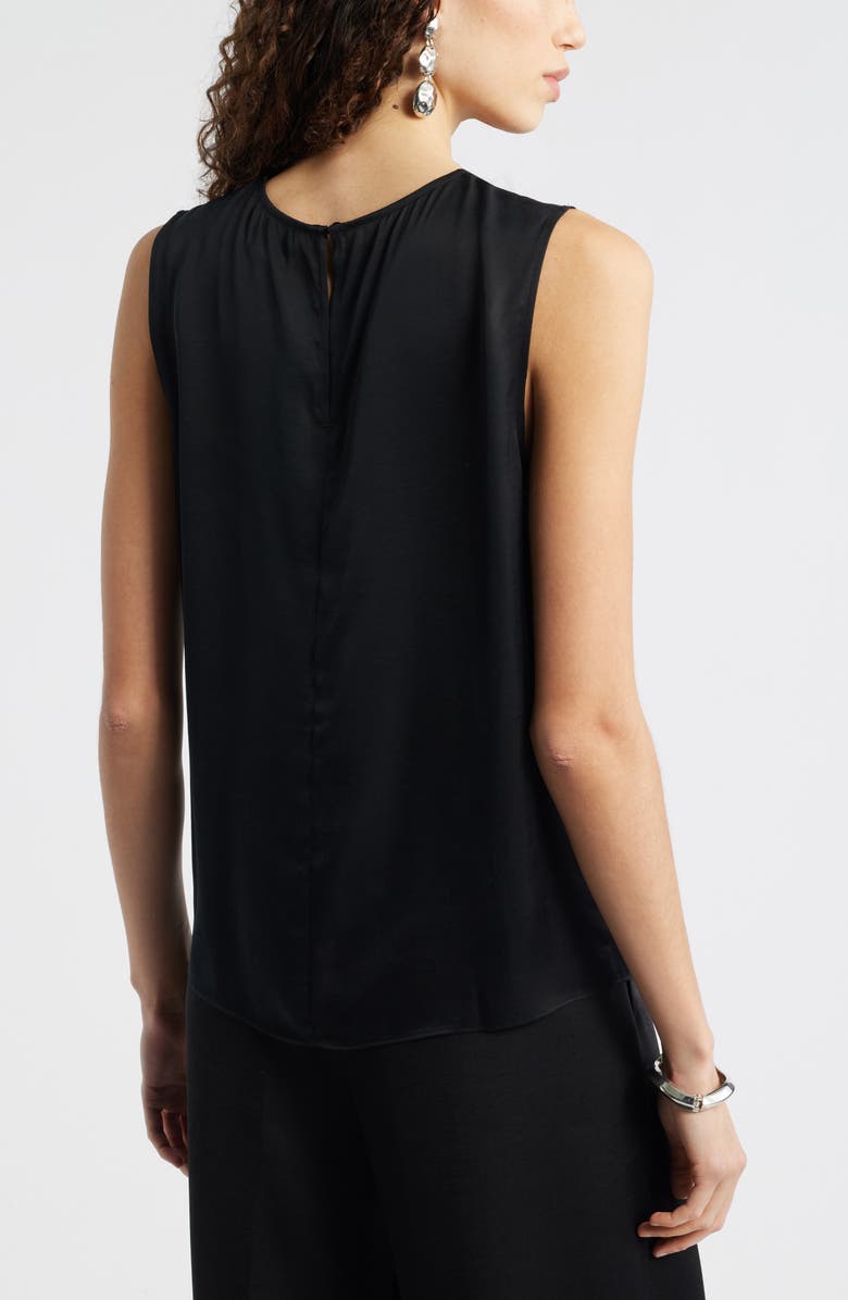 Nordstrom Satin Scoop Neck Tank, Alternate, color, Black
