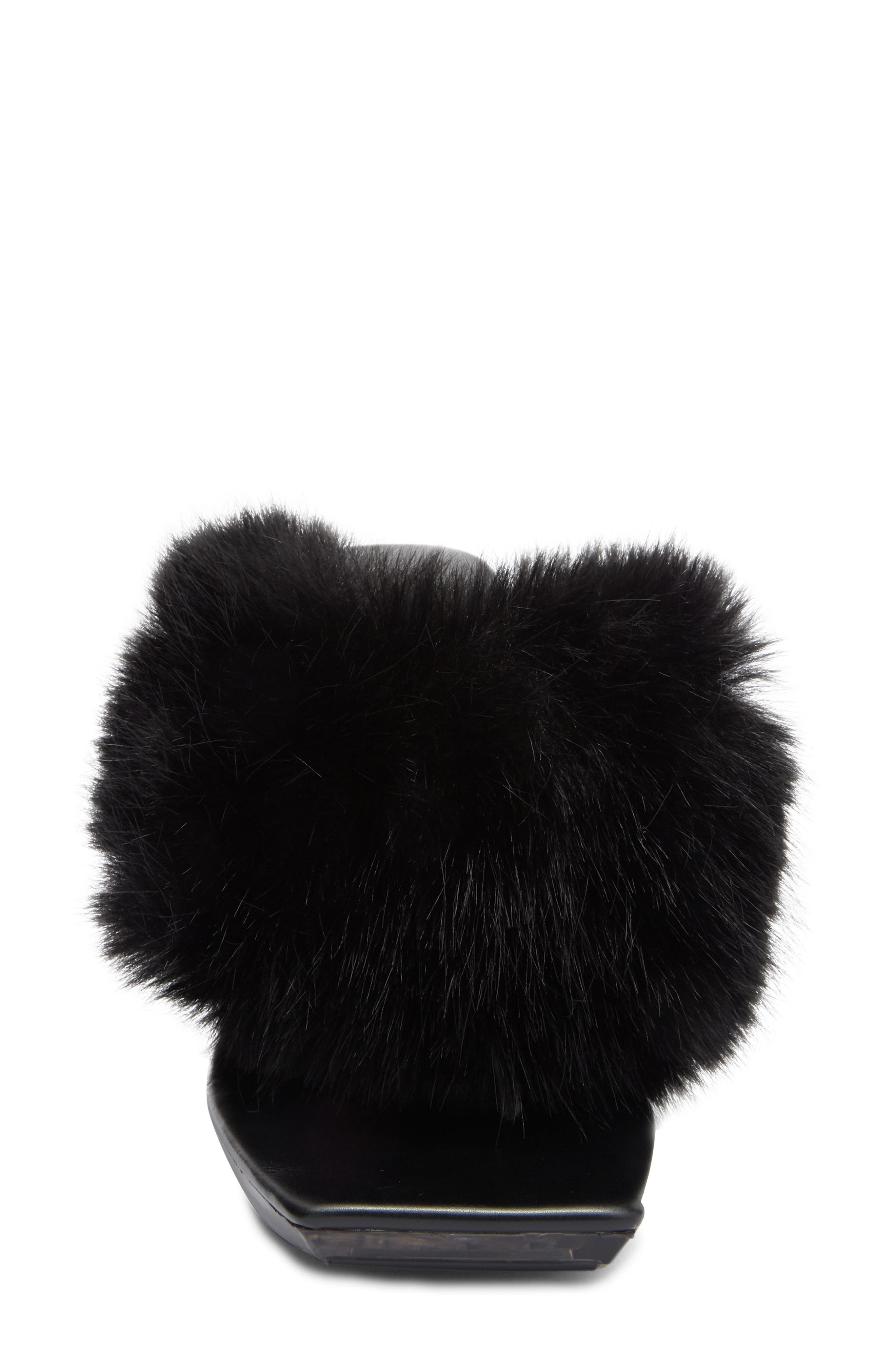 Jeffrey Campbell Delusions Faux Fur Slide Sandal, Alternate, color, Black Combo
