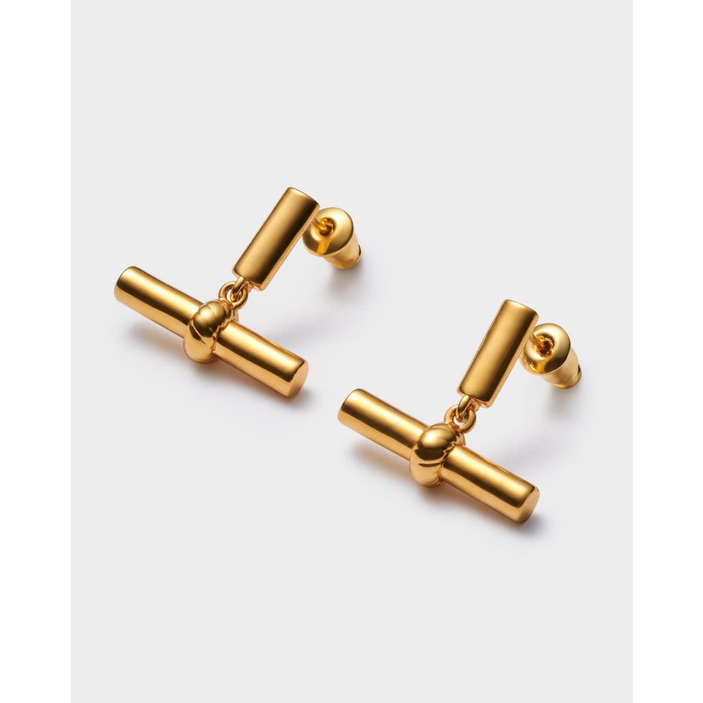 Katie Loxton Themis Waterproof Gold T-bar Earrings In Gold