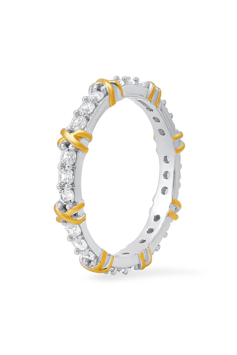 Cubic Zirconia Stacking Ring, Alternate, color, TWO-TONE