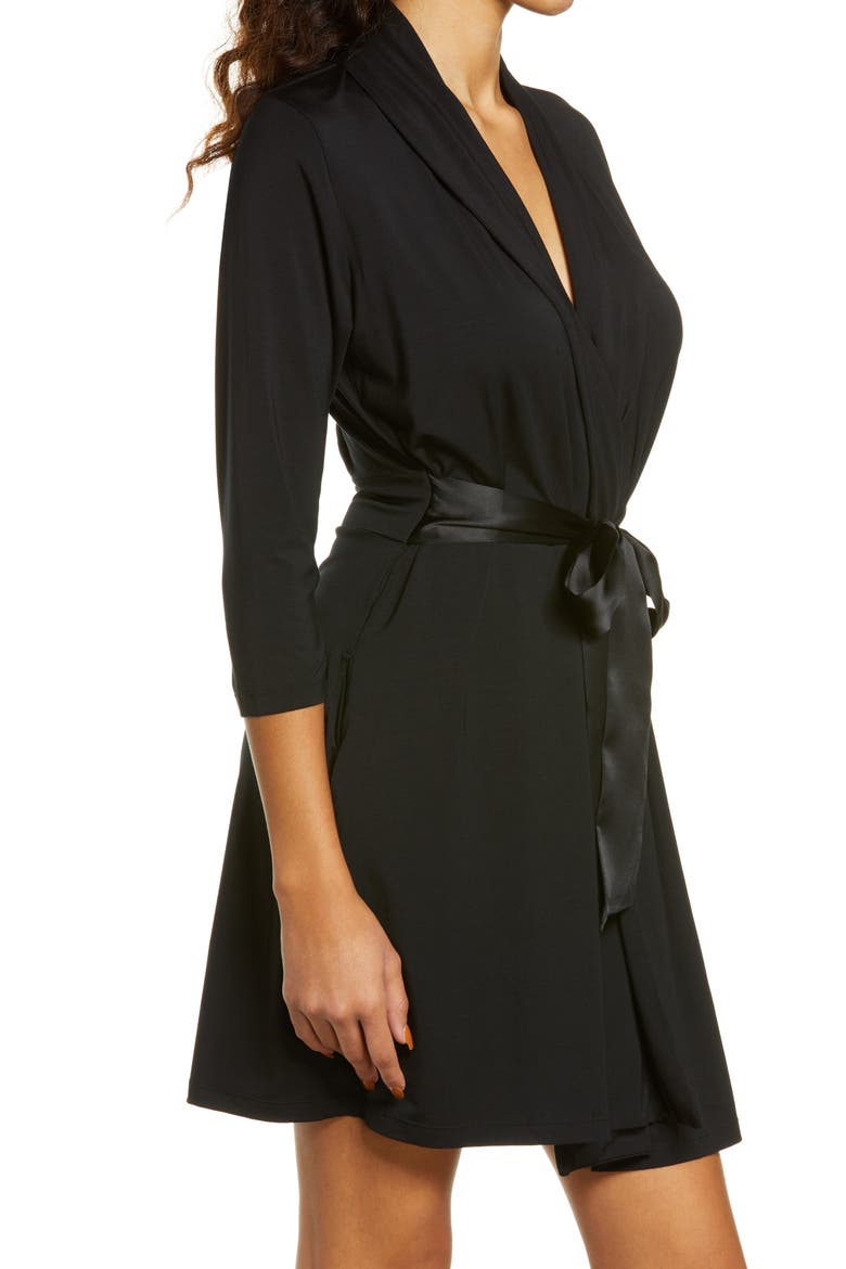 Iconic Short Robe, Alternate, color, BLACK