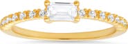 Queen Jewels Sterling Silver East/West CZ Ring