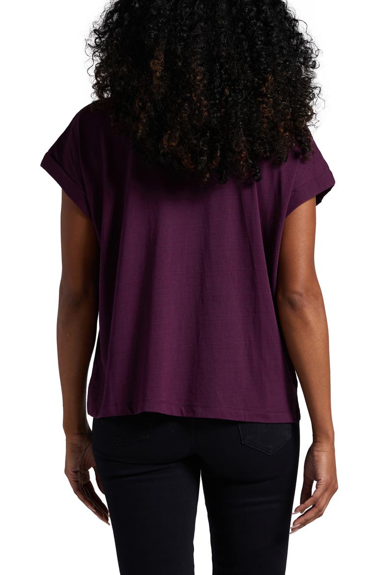 Luxe Cotton & Modal Blend Tee, Alternate, color, EGGPLANT