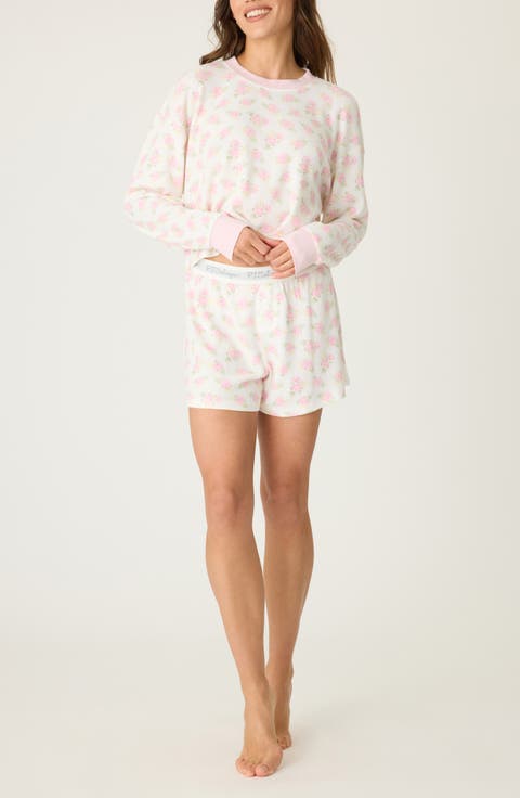 Print Waffle Knit Short Pajamas