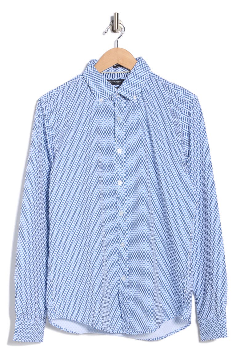 Floral Stretch Button-Down Shirt, Alternate, color, WHITE
