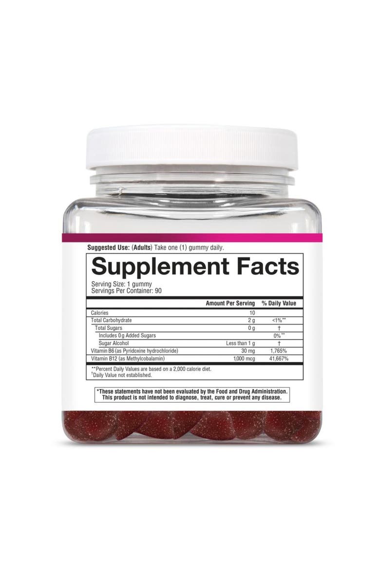 B12 B6 Zero Sugar Brain Support Gummy Supplement 90 Count 90ct, Alternate, color, None