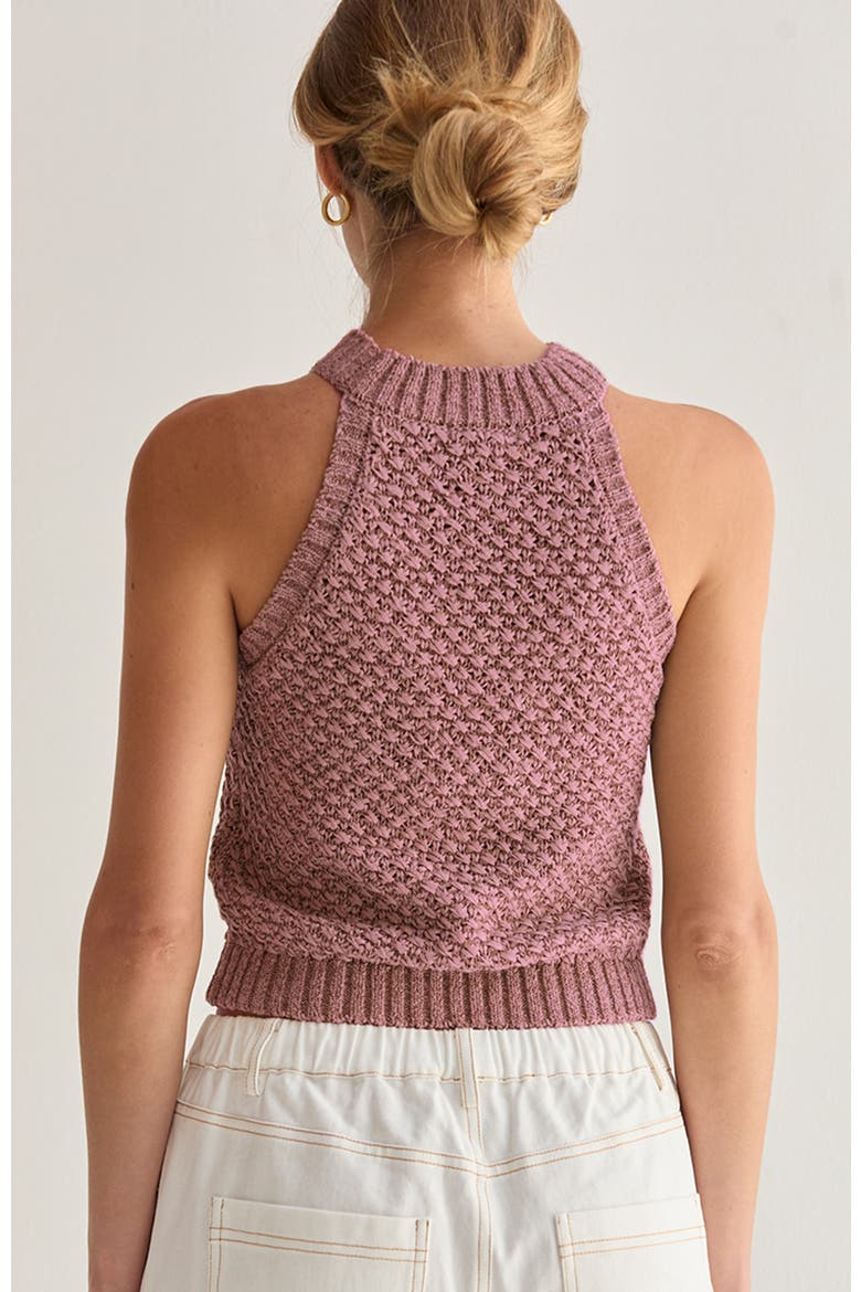 Basket Weave Halter Knit Top, Alternate, color, Mauve