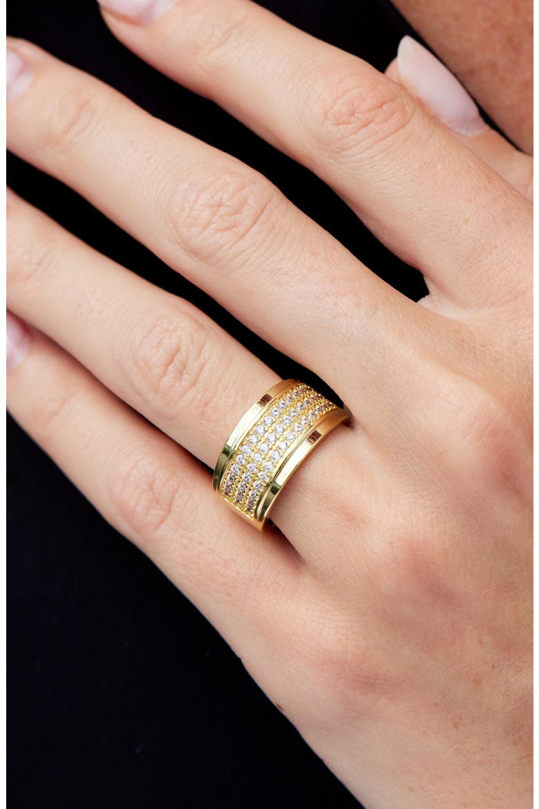 Modern Pavé Wide Band Ring, Alternate, color, YELLOW