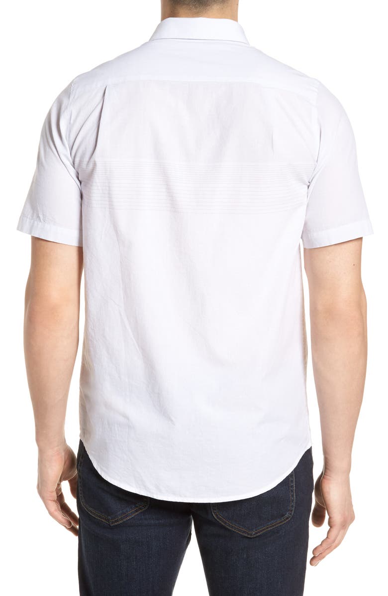 TravisMathew Travis Mathew Charlie Pinstripe Woven Shirt, Alternate, color, 