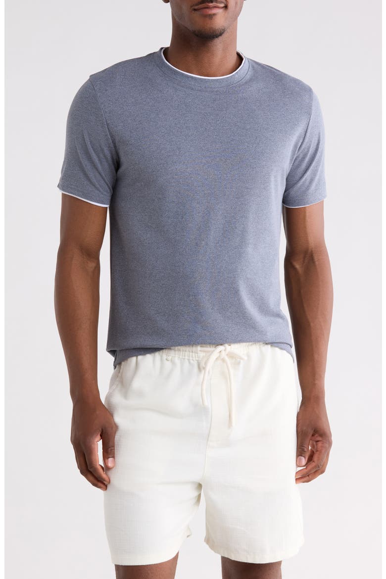 Textured Crewneck T-Shirt, Main, color, GREY
