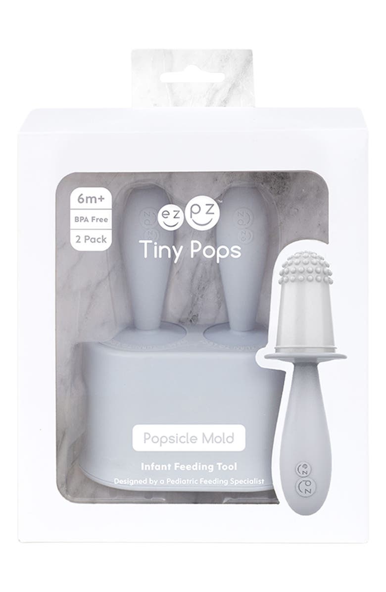 ezpz Tiny Pops Silicone Ice Pop Molds, Alternate, color, Pewter
