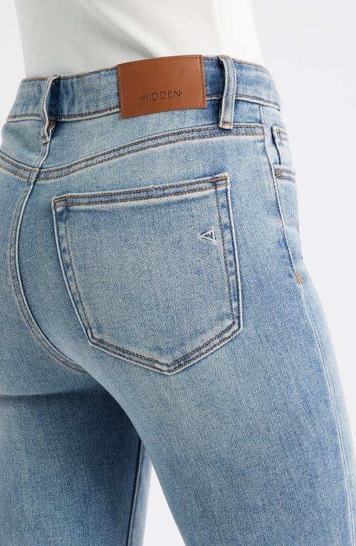 Hidden Jeans High Waist Raw Hem Crop Bootcut Jeans In Blue