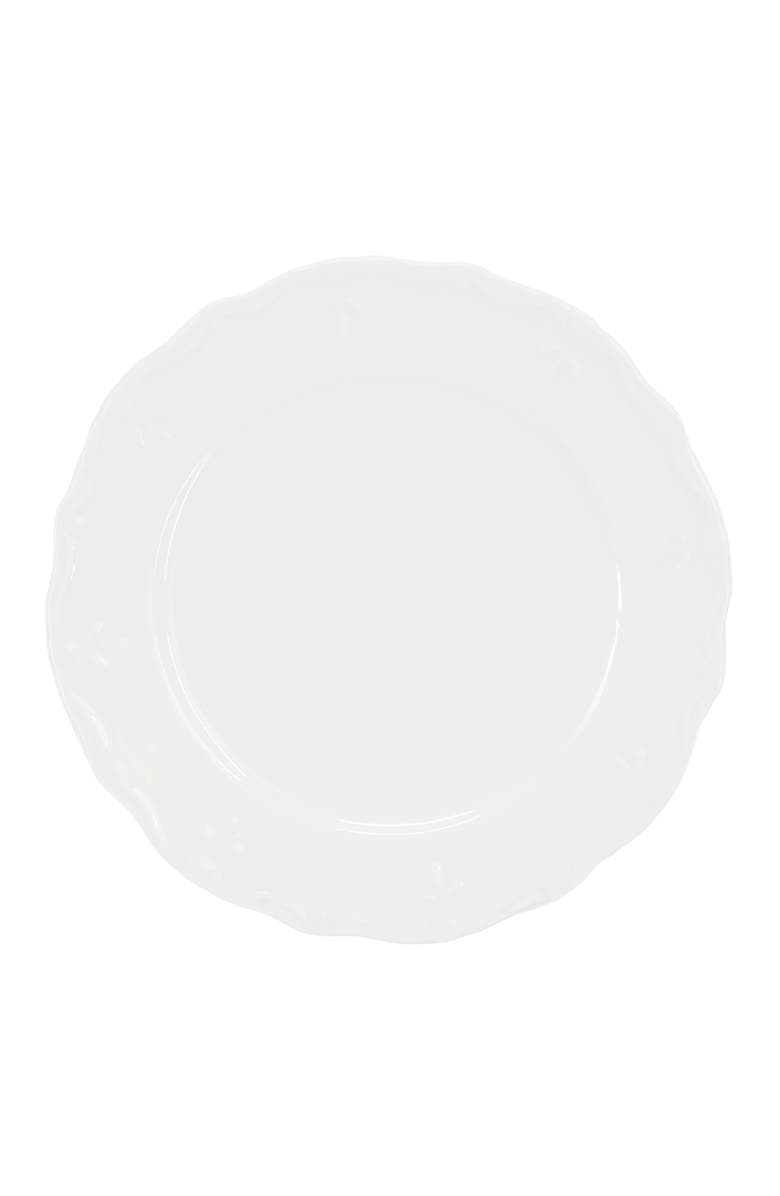 Elama Henryi 6 Piece 8.75 Inch Porcelain Salad Plate Set, Alternate, color, White